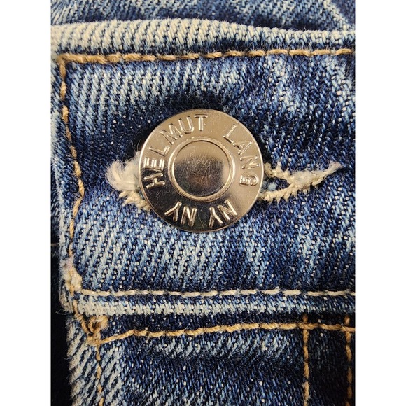 Helmut Lang High Rise Crop Slim Jeans Light Jackhammer Wash Distressed W Size 26 - Picture 8 of 15